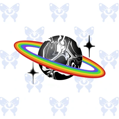 Diseño tatuaje planeta psicodelico cósmico full color